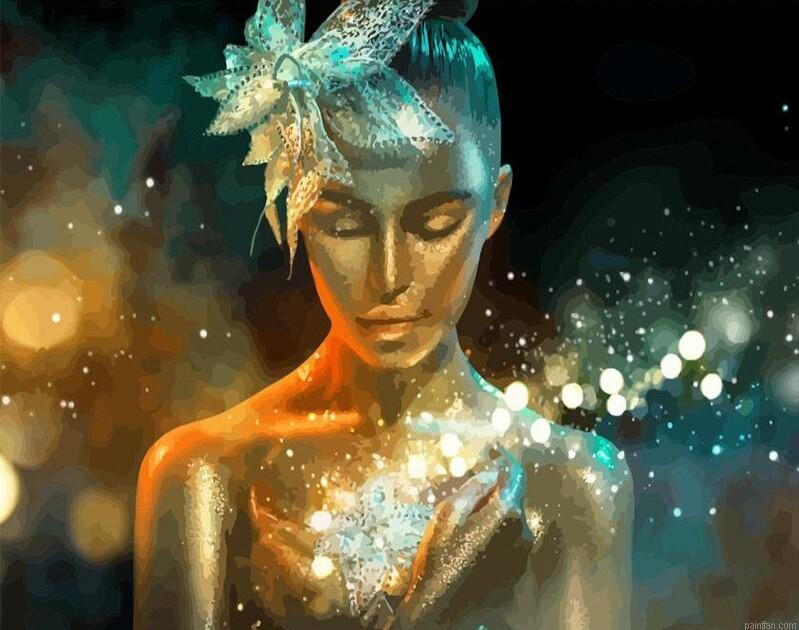 Golden Woman Art Paint By Numbers.png