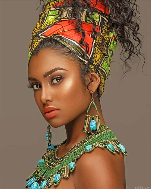 Gorgeous African Woman New Paint By Numbers.png