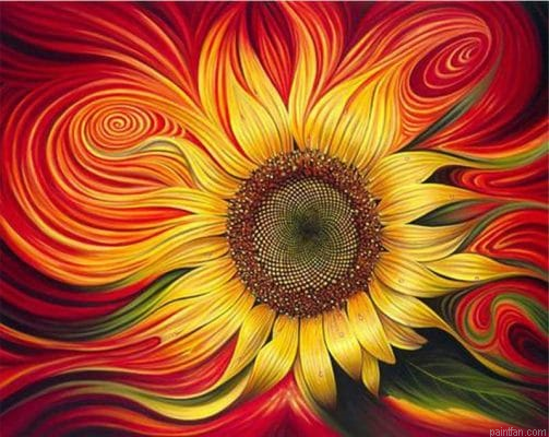 Gorgeous Sunflower Paint By Numbers.png