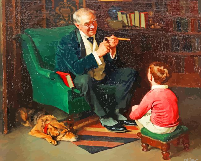 Grandfather And Son Paint By Number.png