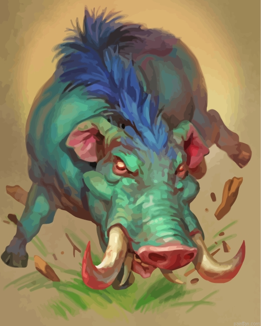 Green Boar Paint By Numbers.png