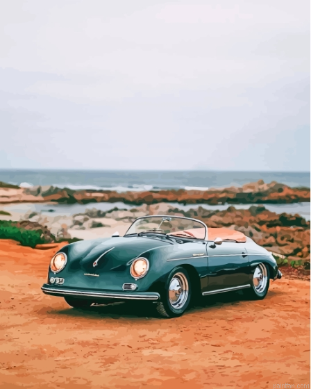 Green Cabriolet Porsche 356 Paint By Numbers.png