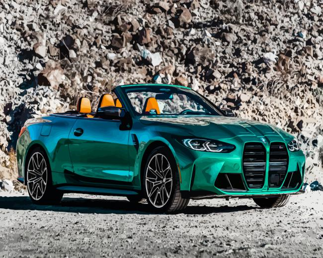 Green Convertible Bmw M4 Paint By Numbers.png