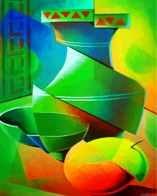 Green Jar And Fruits Paint By Number.png