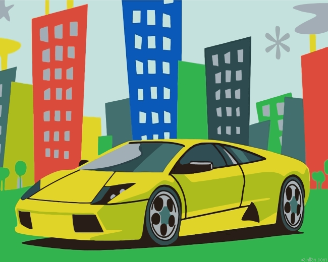 Green Lamborghini Car Paint By Number.png