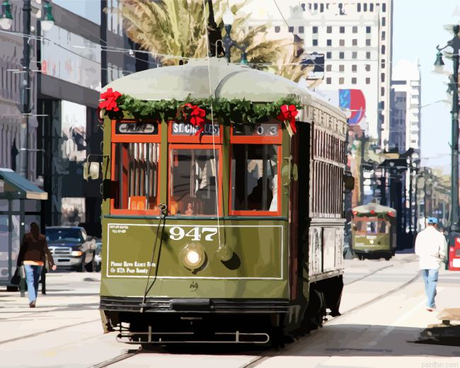 Green Tram New Orleans Paint By Numbers.png