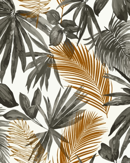 Grey And Gold Leaves Paint By Numbers.png