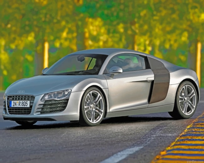 Grey Audi R8 Paint By Numbers.png