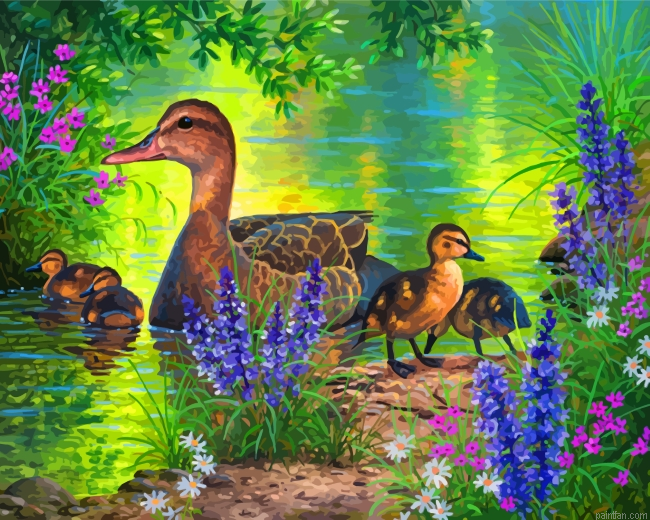 Grey Geese Birds Paint By Number.png