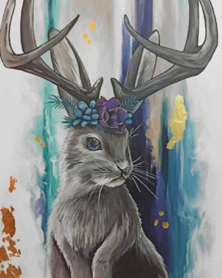 Grey Jackalope Paint By Number.png