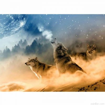 Growling Wolf Paint By Numbers.png