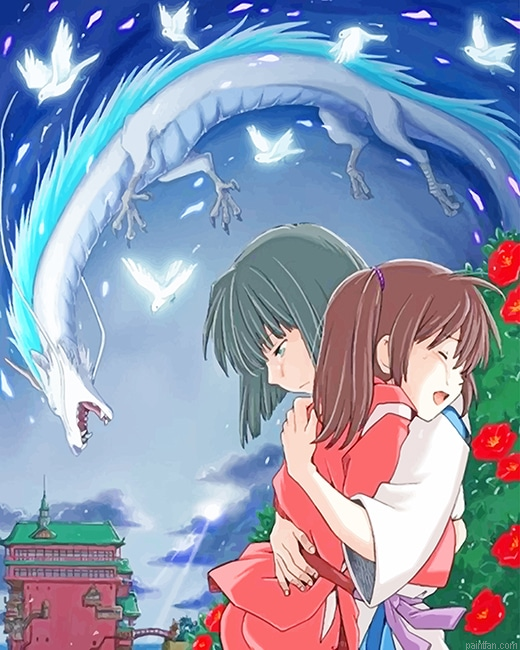 Haku And Chihiro Spirited Away New Paint By Numbers.png
