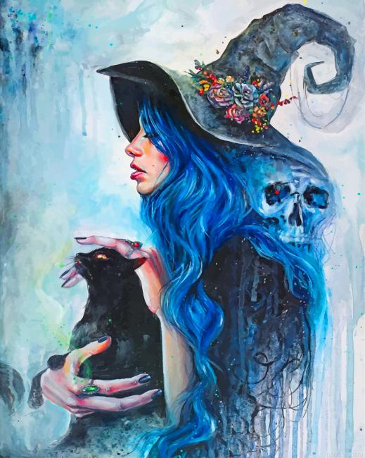 Halloween Witch And Cat Paint By Number.png