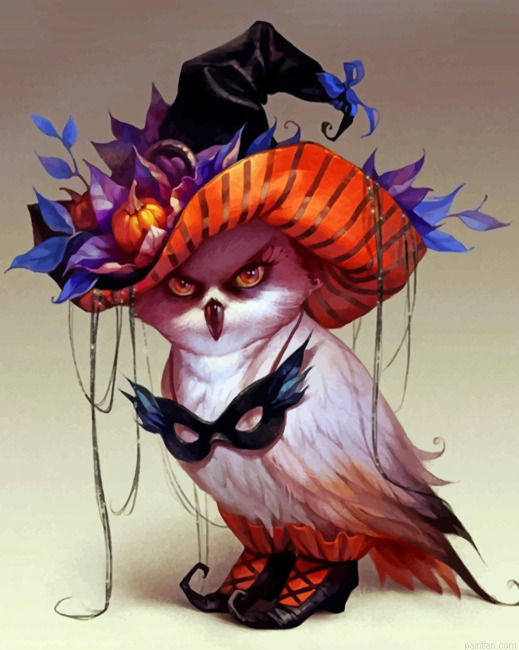 Halloween Witch Owl Paint By Numbers.png