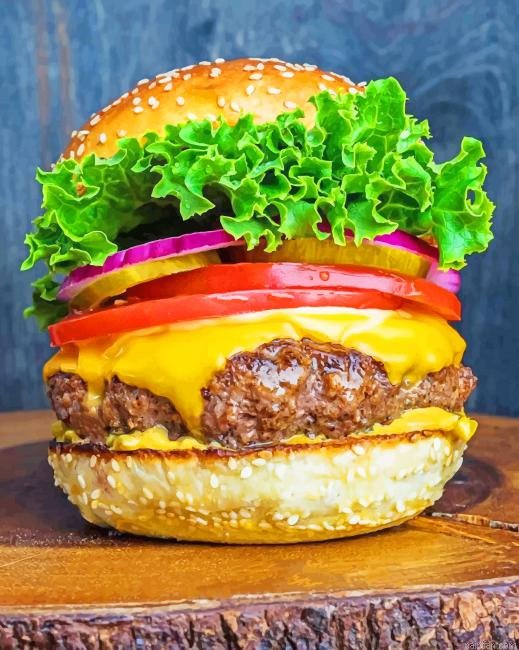 Hamburger Fast Food Paint By Number.png
