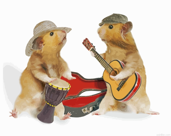 Hamsters Playing Musical Instruments Paint By Number.png