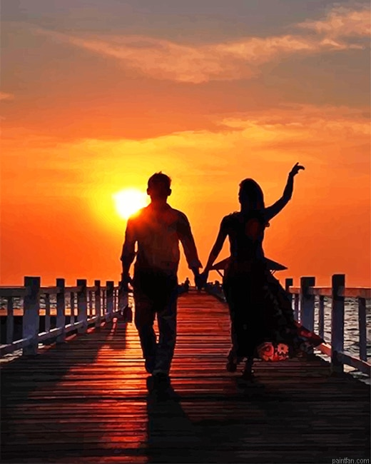 Happy Couple Sunset New Paint By Numbers.png