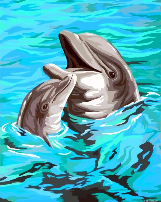 Happy Dolphins Paint By Number.png