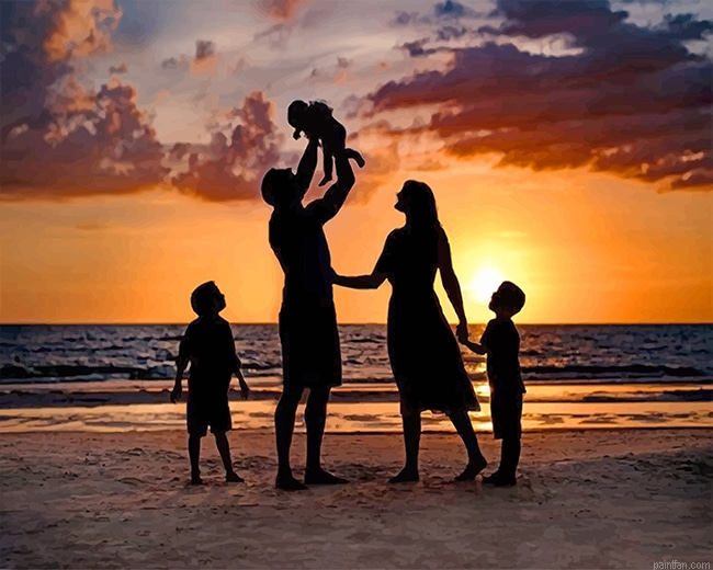 Happy Family Silhouette New Paint By Numbers.png