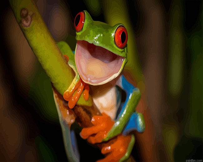 Happy Green Frog New Paint By Numbers.png