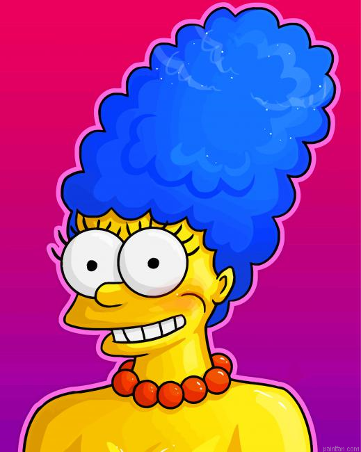 Happy Marge Simpson Paint By Numbers.png