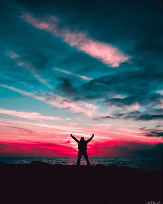 Happy Man Silhouette New Paint By Numbers.png