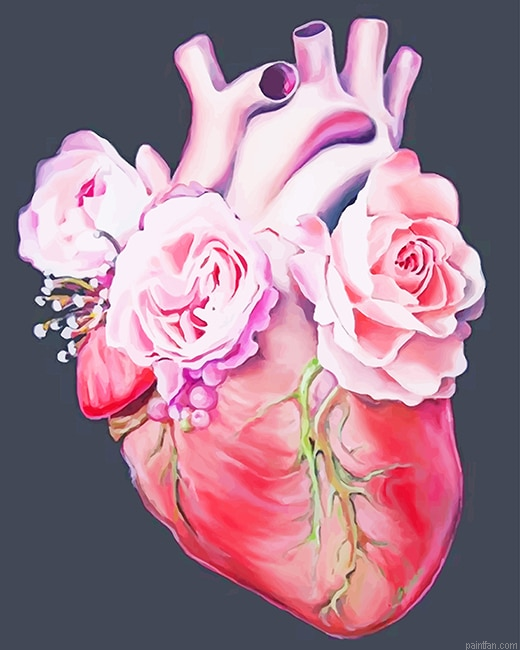 Heart Pink Flowers New Paint By Numbers.png