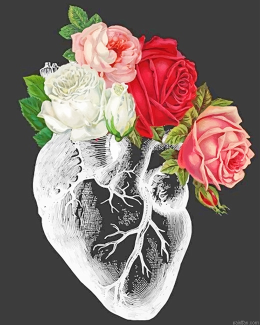 Heart With Flowers New Paint By Numbers.png
