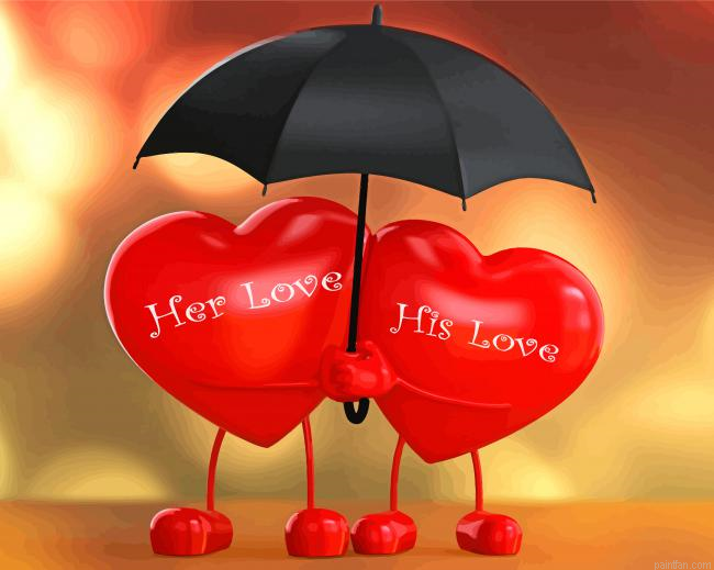 Hearts Under Umbrella Paint By Number.png