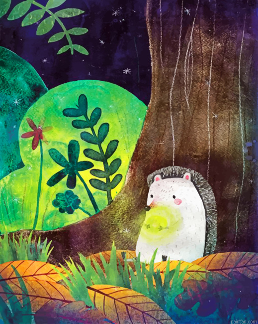 Hedgehog Illustration Paint By Number.png