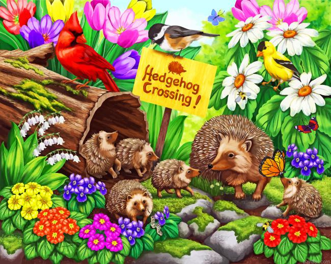 Hedhogs Family Paint By Number.png