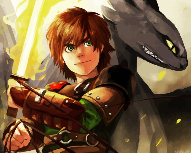 Hiccup And Dragon Animation Paint By Number.png