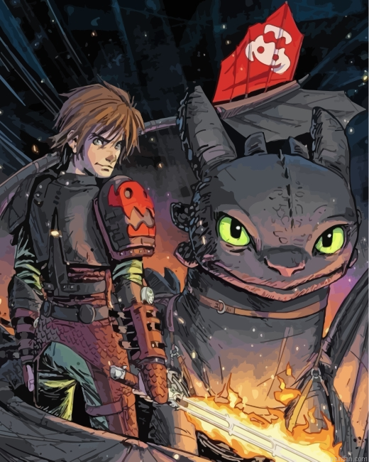 Hiccup And Toothless Paint By Number.png