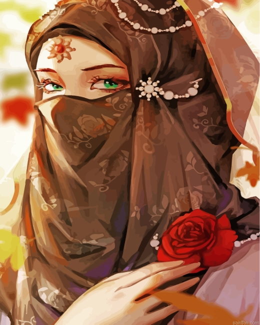 Hijabi Muslim Girl Paint By Number.png