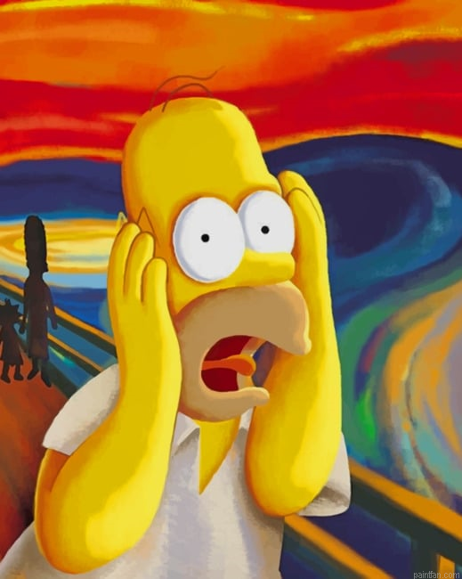 Homer Simpson In The Scream New Paint By Numbers.png