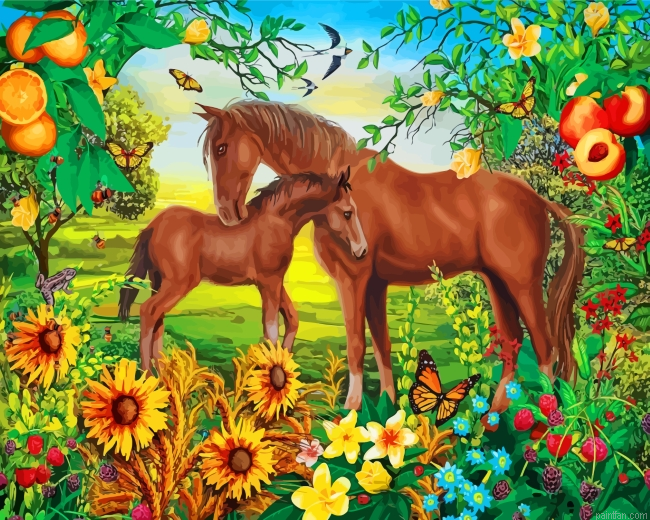 Horse And Foal Paint By Number.png