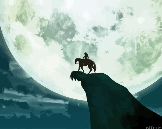 Horse At Moonlight Paint By Numbers.png