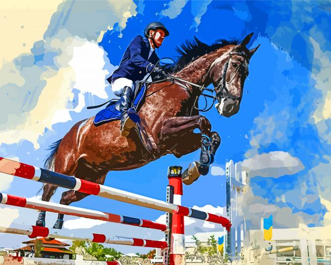 Horse Rider Jumping Paint By Number.png
