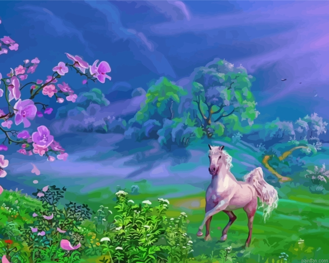 Horse Running In Nature Paint By Number.png