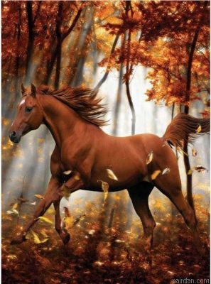 Horse In Autumn Paint By Numbers.png