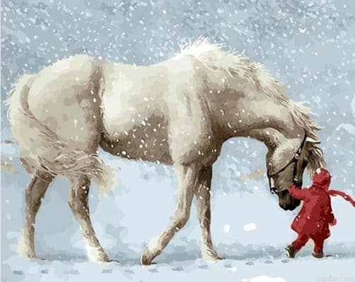 Horse In Snow Paint By Numbers.png