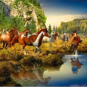 Horses By River Paint By Numbers.png