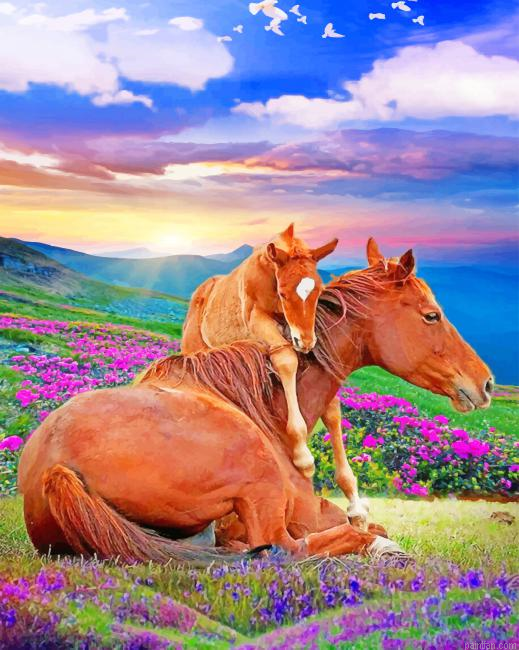 Horses In Nature New Paint By Numbers.png