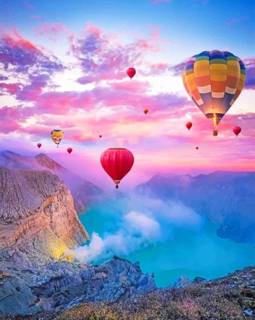 Hot Air Balloons Over Sunset New Paint By Numbers.png