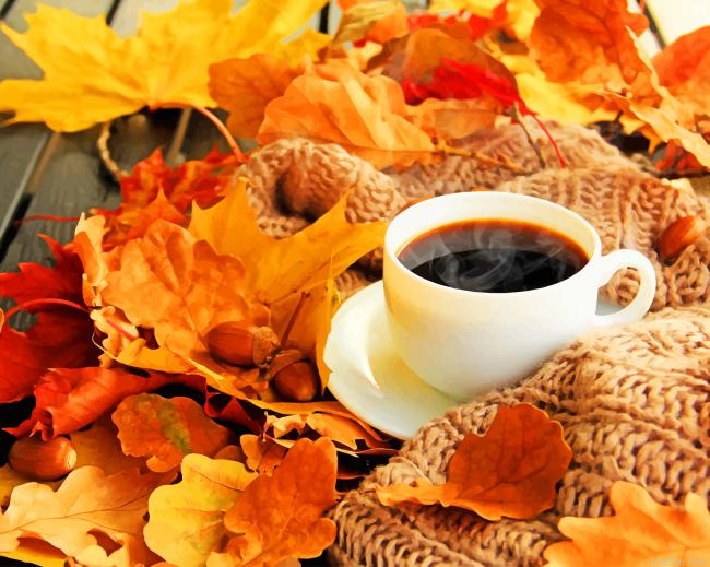 Hot Coffee In Autumn New Paint By Numbers.png
