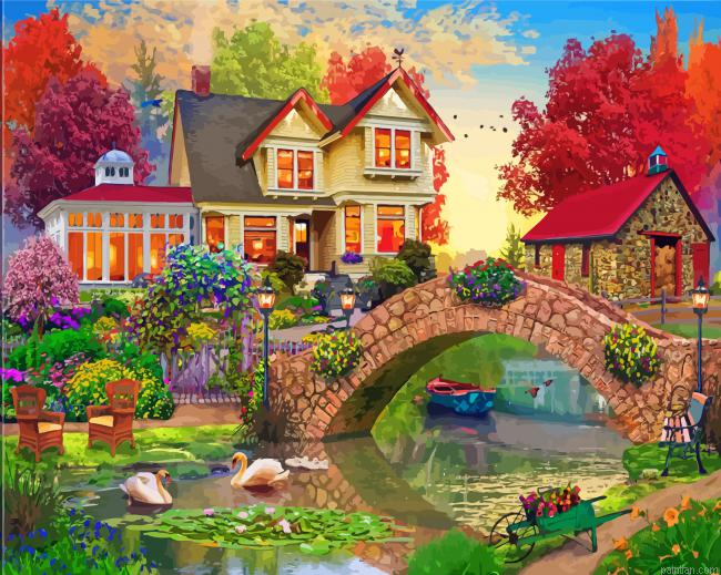 House By Lake Paint By Number.png