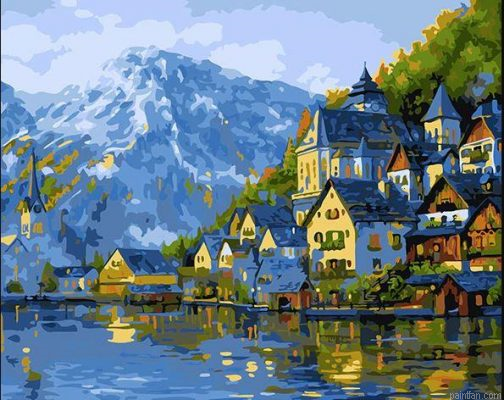 Houses On Forest Paint By Numbers.png