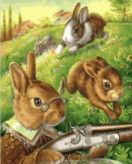 Hunter Rabbits Paint By Numbers.png