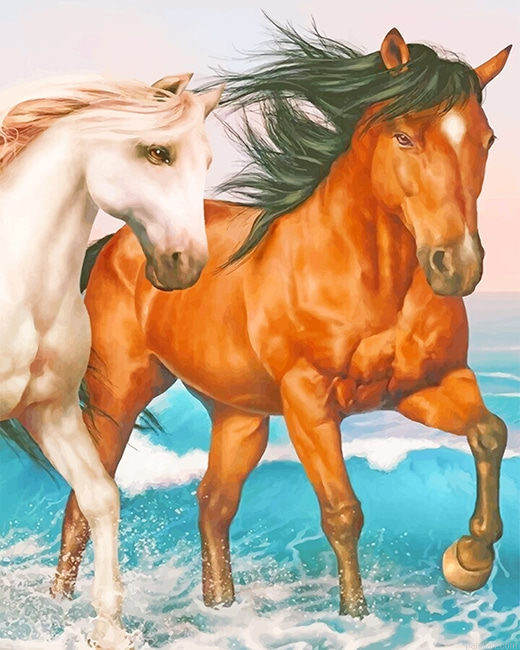 Husband And Wife Horses New Paint By Numbers.png