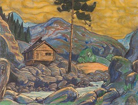 Hut In Mountains Paint By Numbers.png